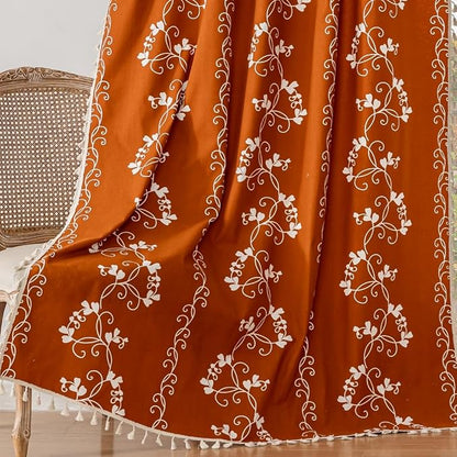 Boho Terracotta Curtains Farmhouse Curtains - Image 3