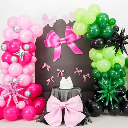 Pink Green Black Balloon Arch Kit - Image 3