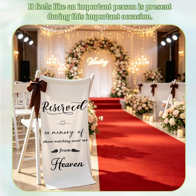 Reserved in Memory of Those Watching Over Us from Heaven Wedding Chair Sign - Image 4
