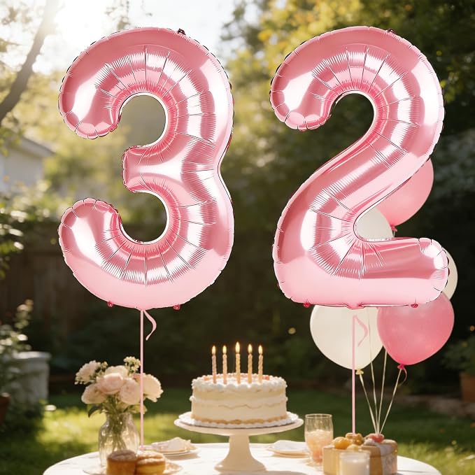 40 Inch Number 32 Balloons for 32nd Birthday Party Decorations, 0-100 Jewelry - Image 3