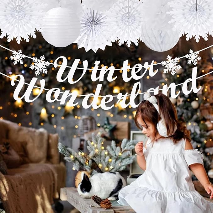 Winter-Wonderland Christmas-Snowflake White Party-Decorations - Image 3