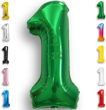 Green Number Balloon 1 Mylar Foil Balloons 16 inch by Unknown