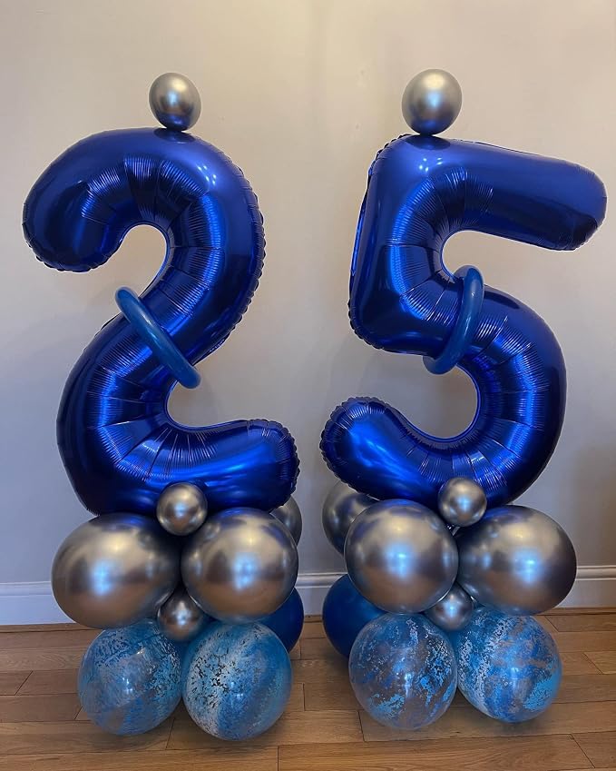 40 Inch Navy Blue 25 Number Balloons Giant Jumbo Huge 25 or 52 Foil Mylar - Image 4