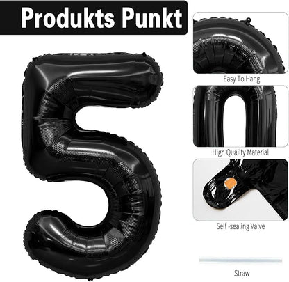 Black Number Balloons 25 Balloon Numbers 25th Number Balloon Foil Mylar Party - Image 4