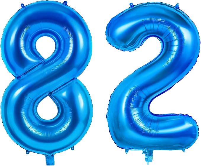 Number 82 Balloons for 82nd Birthday Party Decorations, 0-100 Large No.82 by Joycard