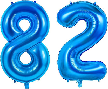 Number 82 Balloons for 82nd Birthday Party Decorations, 0-100 Large No.82 by Joycard
