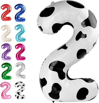 Cow Print Number 2 Balloon 40 inch, Cow Birthday Party Balloons Decorations | by Upgesy