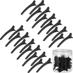 Geosar 24 Pcs Hair Sectioning Clips, Duck Billed Accessories for Styling, Plastic Hair Clips with Container, 2.95 Inch, Colorful, for Women(Black)