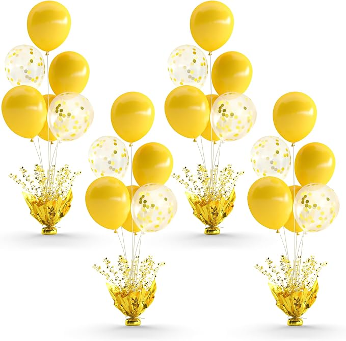 Gold Balloon Table Centerpiece Kit, 4 Sets Gold Balloon Stands by Besutolife