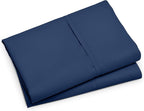 Bare Home Microfiber Pillow Cases - Standard/Queen Size Set of 2 - Cooling Pillowcases - Double Brushed - Dark Blue Pillowcases 2 Pack - Easy Care (Standard Pillowcase Set of 2, Dark Blue)