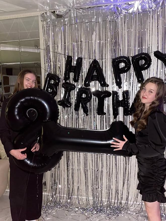 16 Inch 52Pcs Black Letter Balloons Shiny A-Z Foil Balloon Letters | Reusable - Image 6