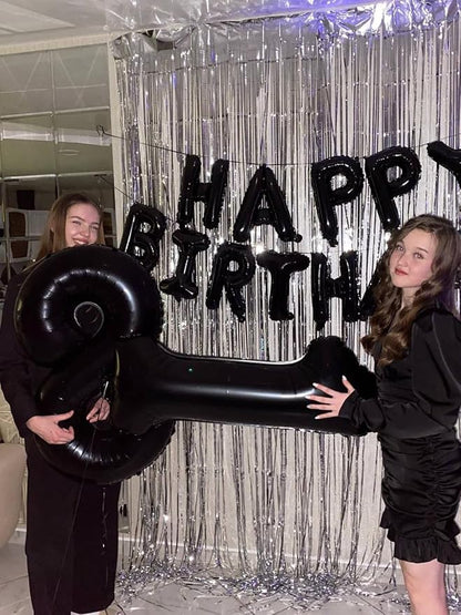 16 Inch 52Pcs Black Letter Balloons Shiny A-Z Foil Balloon Letters | Reusable - Image 6