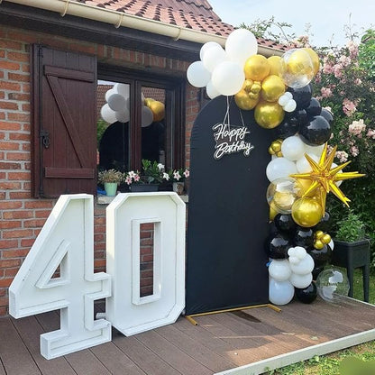 Black and Gold Balloon Garland Arch Kit - Image 5