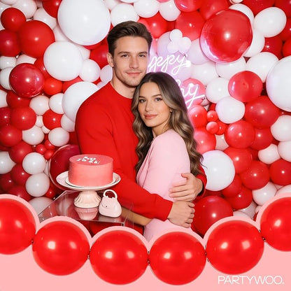 PartyWoo Red Linking Balloons 100pcs 12 Inch Red Link Balloons | - Image 8