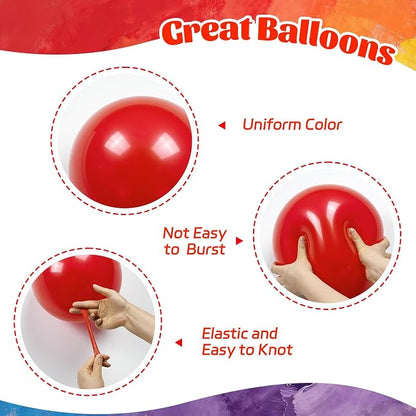 Colorful Balloons 12 inch, Latex 50pcs Party Balloons | Red Dark Purple Orange - Image 3