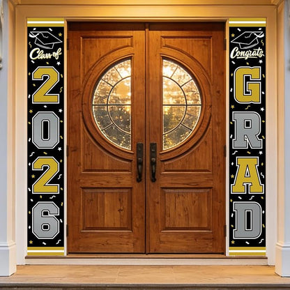 2026 Graduation Decorations, Congrats Grad Banner Backdrop by Gatherfun