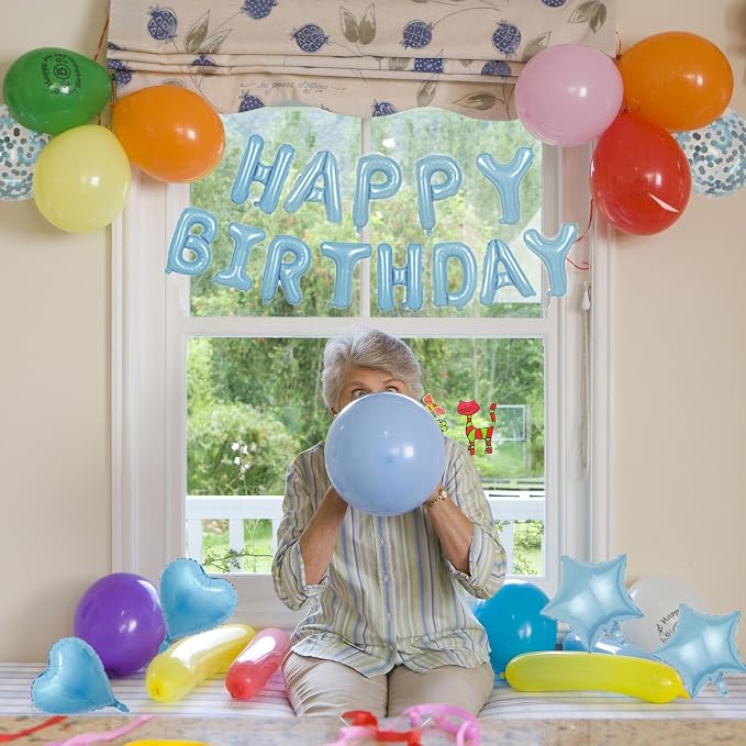 27 Pcs Light Blue Birthday Decorations, 3D Letters Light Blue Happy Birthday - Image 4