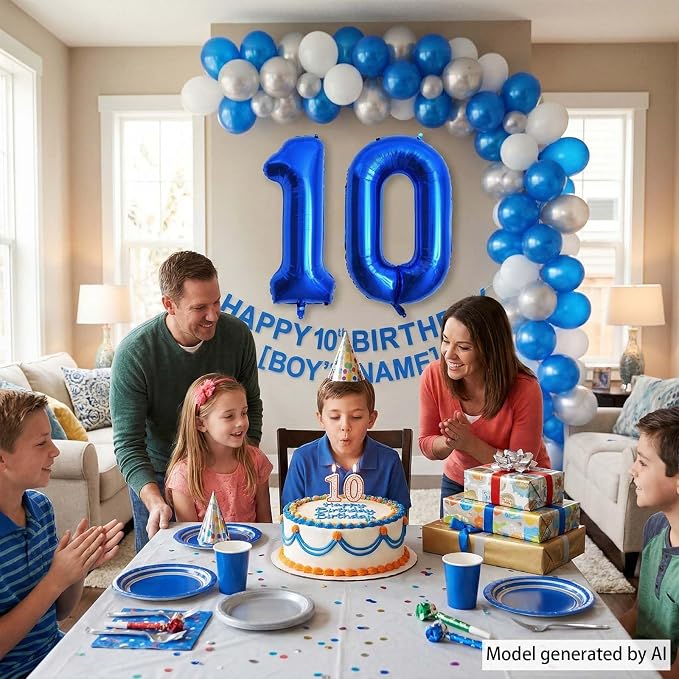 Navy Blue Number 0 Balloon 40 Inch, Foil Oval Numeral Refined Event Decor | - Image 6