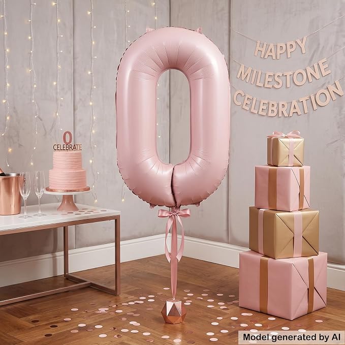 40 Inch Light Pink Number 0 Balloon - Image 5