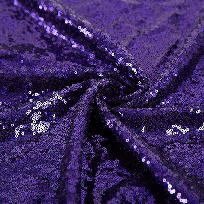 JYFLZQ Purple Sequin Backdrop Curtains 2ft x 8ft 4 Panel Glitter Photo Booth - Image 7