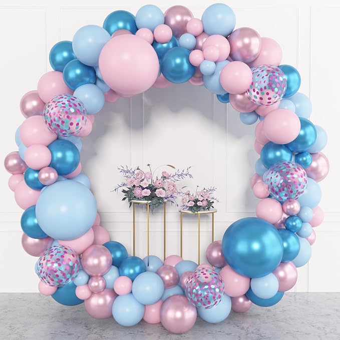 Amandir 153pcs Pink Blue Balloon Garland Arch Kit Different Sizes | 18 12 10 5 - Image 3