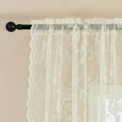 SEEKRIGHT Ivory Kitchen Cafe Curtains - Image 4