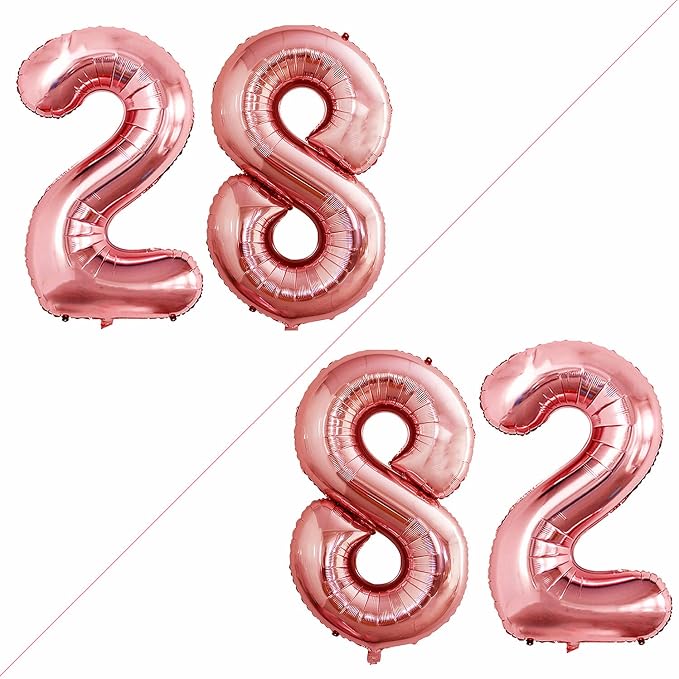 Number 28 Balloons for 28th Birthday Party Decorations, 42 Inch Jumbo Foil by GOER