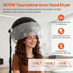 1875W Ionic Standing Hair Dryer, Professional Salon Bonnet Dryer on Wheels, Adjustable Hood & Height, 3 Heat Settings, Quick Shut-Off Rolling Hair Steamer Machine for Deep Conditioning & Styling, Gray