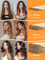 DOORES Tape in Hair Extensions Human Hair, Bleach Blonde 12 Inch 40g 20pcs, Hair Extensions Tape in Real Human Hair Straight Natural Remy Hair Skin Weft