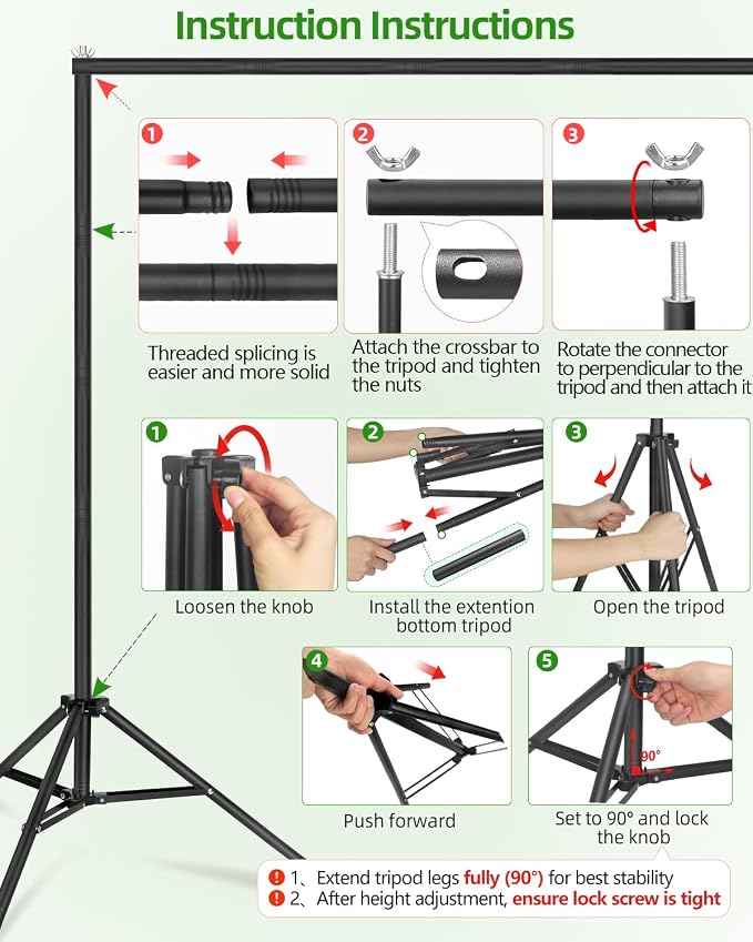 Hemmotop Photo Backdrop Stand 11x10ft, Heavy Duty Background Frame Kit | - Image 7