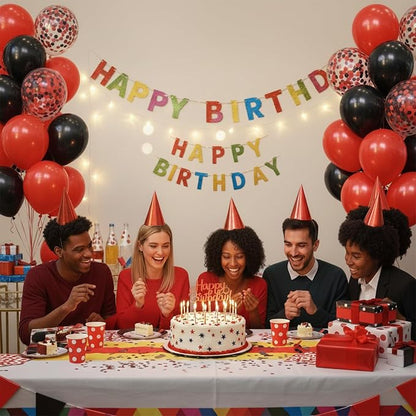 Red and Black Balloons Arch Kit - Image 5