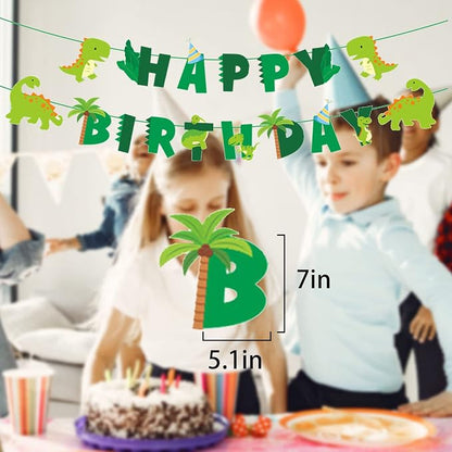 Dinosaur Birthday Banner | Green Dinosaur Birthday Party Decorations - Image 2