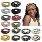 DRESHOW 16 Pack Turban Headbands for Women Elastic Back Twisted Hair Bands Face Vintage Cross Head Wrap Hair Accessories