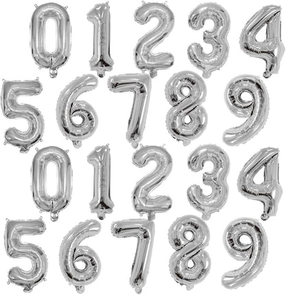 20 Pieces Foil Mylar Number Balloons 0 to 9 Set by YPSelected
