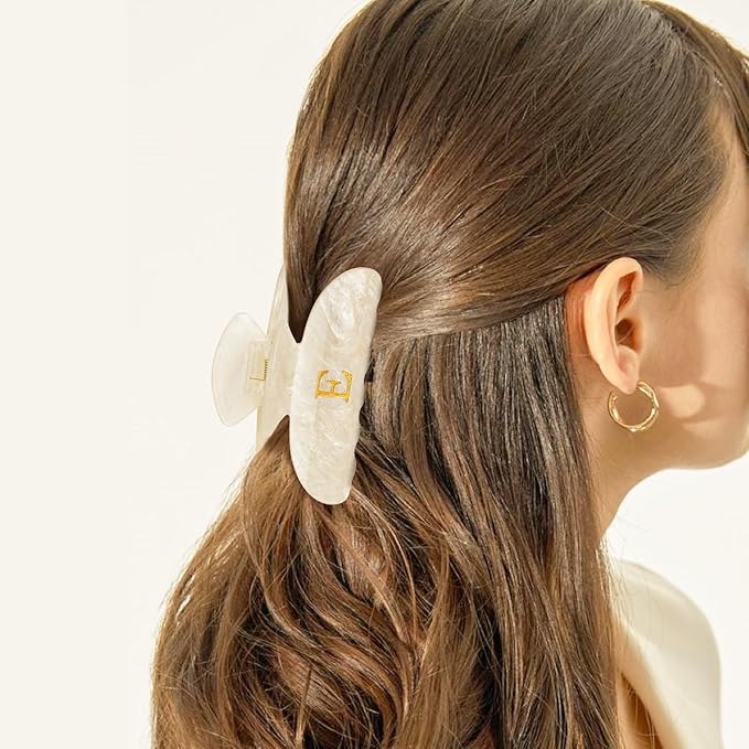 Gifts for Women Teacher,Hair Clips | Large Hair Claw for Girls - Teen Girl Cute Trendy Stuff Initial Hair Clips Personalized Hair Claws - Gold,T