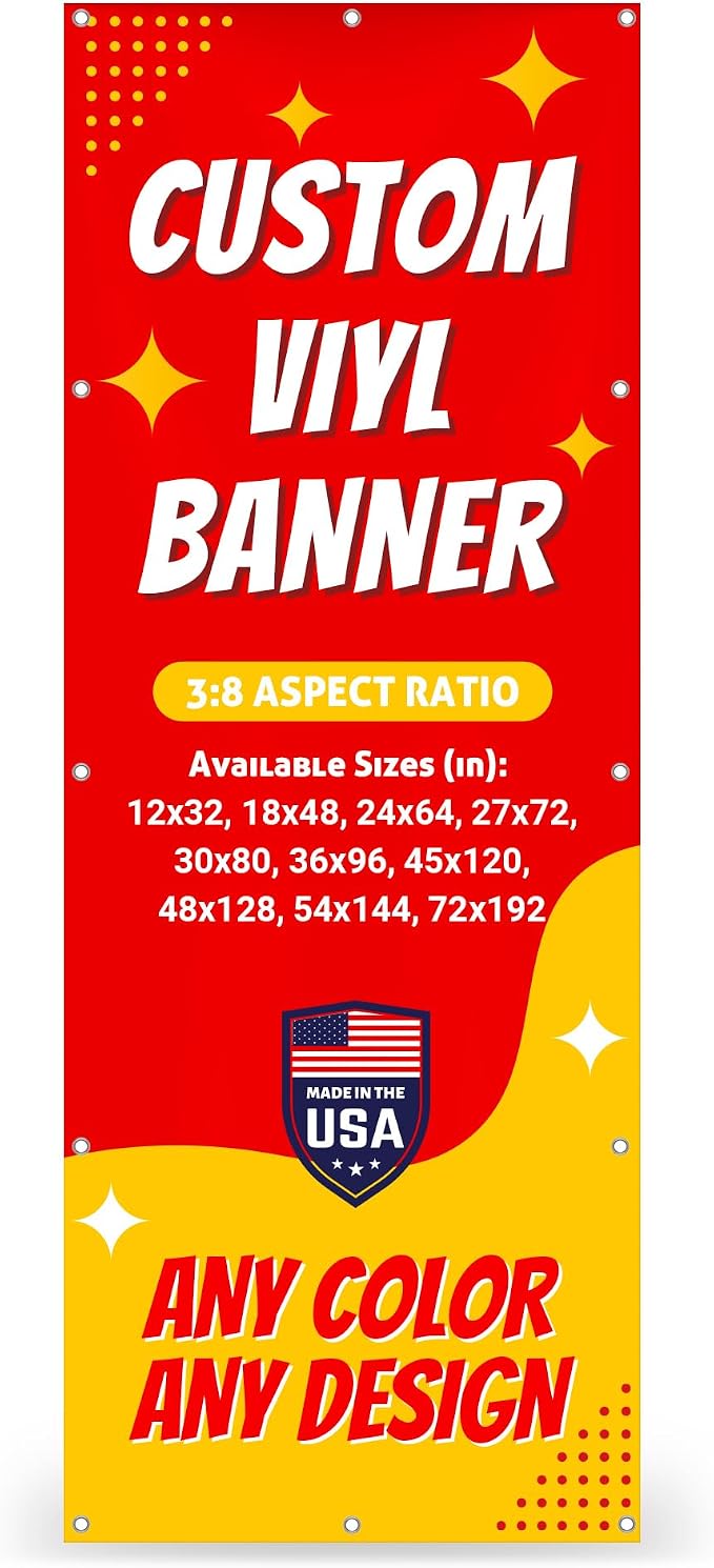 Custom Vinyl Banner with 150+ Sizes – Personalized Outdoor or Indoor Sign – Any by Unknown