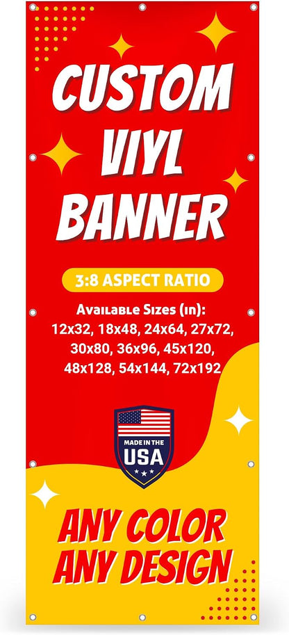 Custom Vinyl Banner with 150+ Sizes – Personalized Outdoor or Indoor Sign – Any by Unknown