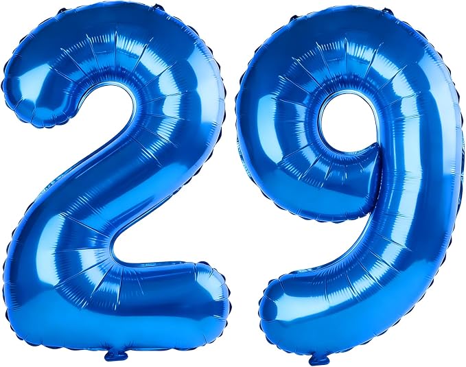 40 Inch Number 29 Balloons for 29th Birthday Party Decorations, 0-100 Dark Blue by FOBELEC