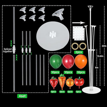 4 Sets Vegetable Fruit Party Balloons Stand Kit - Image 2