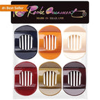 RC ROCHE 6 Pcs Flat Claw Hair Clips for Women Thick Hair French Round Duckbill Square Secure Strong Hold Grip Clamps Barrettes Curved No Slip No Crease Plastic Styling Cute, Medium Classic