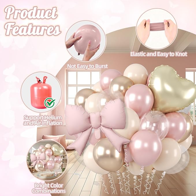 Pearl Pink and Gold Balloons - Image 3