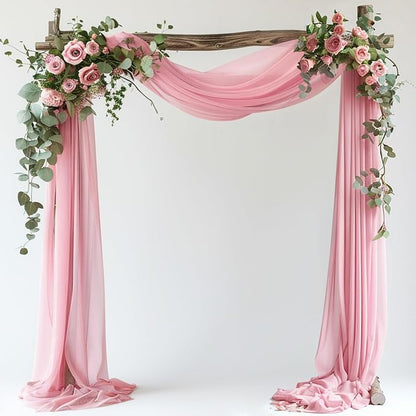 Wedding Arch Draping Fabric Backdrop Drapes 28.7"x 20FT, Blush Pink | Sheer by Wokceer