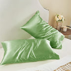 BEDELITE Satin Pillowcase for Hair and Skin, Super Soft and Cooling Similar to Silk Pillow Cases 2 Pack with Envelope Closure, Gift for Women Men(20"x40" King Size, Sage Green)