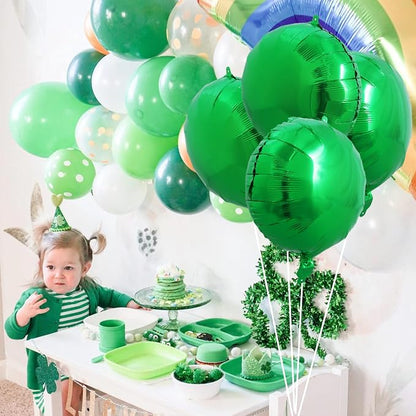 TONIFUL 30Pcs 18 Inch Round Balloons Large Green Round Shape Foil Balloons Big - Image 6
