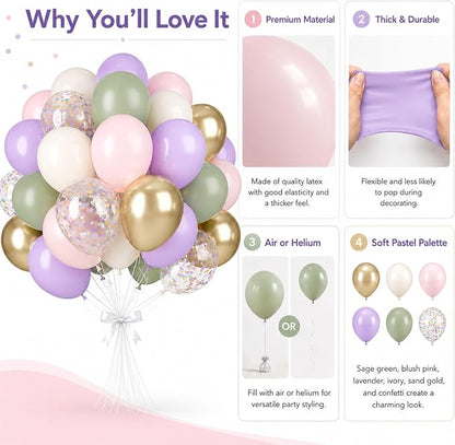 Sage Green Pink Balloons - Image 4