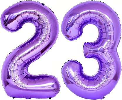 Purple 23 Number Balloons, 40 Inch Giant Number 23 Balloons Foil Mylar Helium by Lovoir