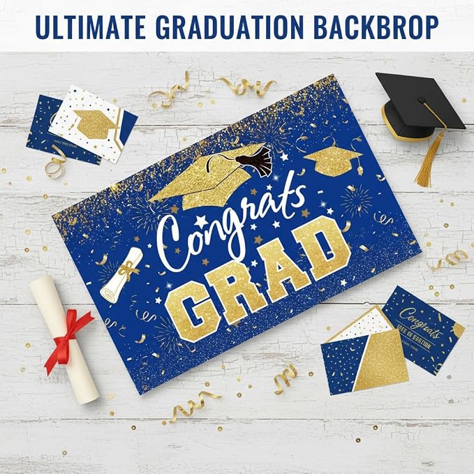 Graduation Banner 2026 Blue and Gold - Image 2