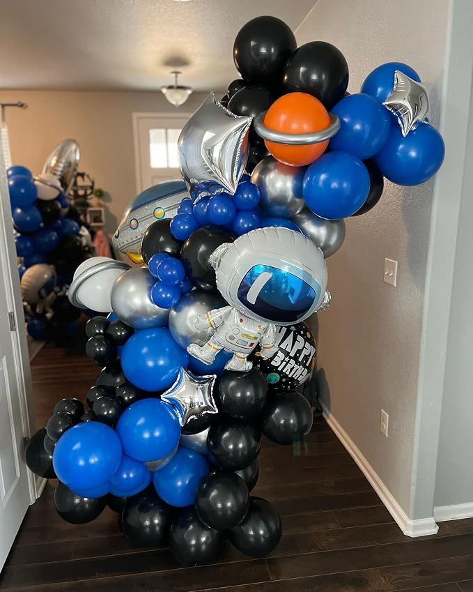 Blue and Black Balloon Arch Kit, Different Size Balloons - Image 6