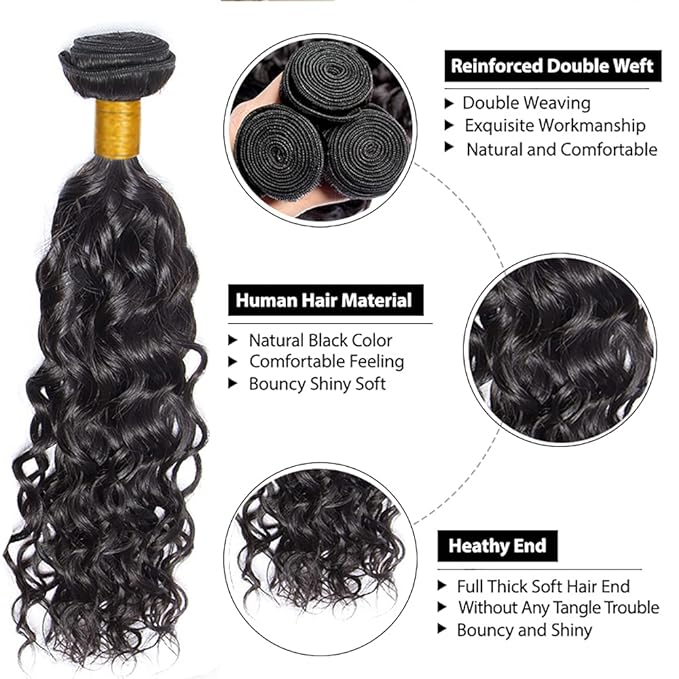 28 30 32 Inch Human Hair Bundles Color 1B Kinky Curly Bundle Niegmeag Brazilian Virgin Soft and Silky Remy Hair Extensions Double Weft Natural Black Kinky Curly Bundle Hair Weave