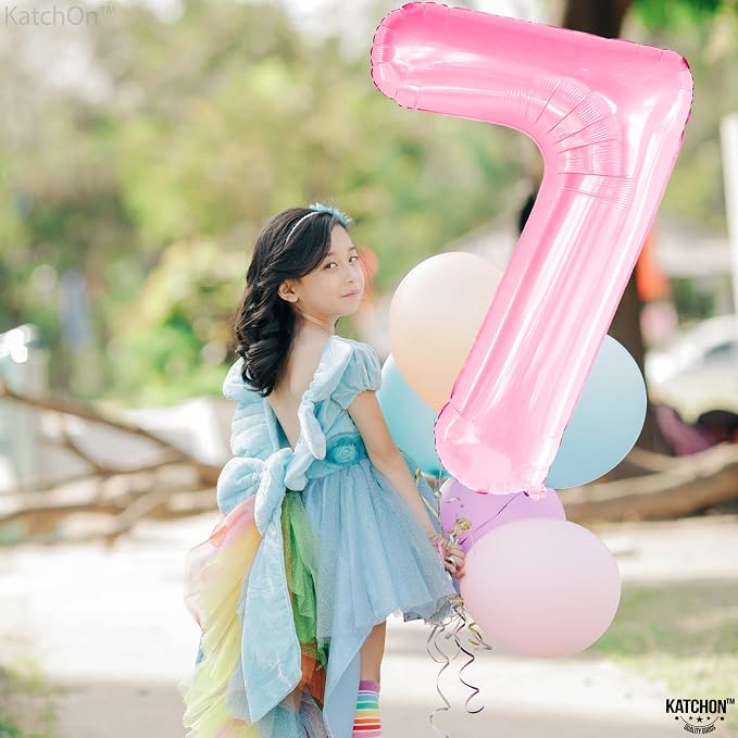 KatchOn, Light Pink Giant Number 7 Balloon - Image 6